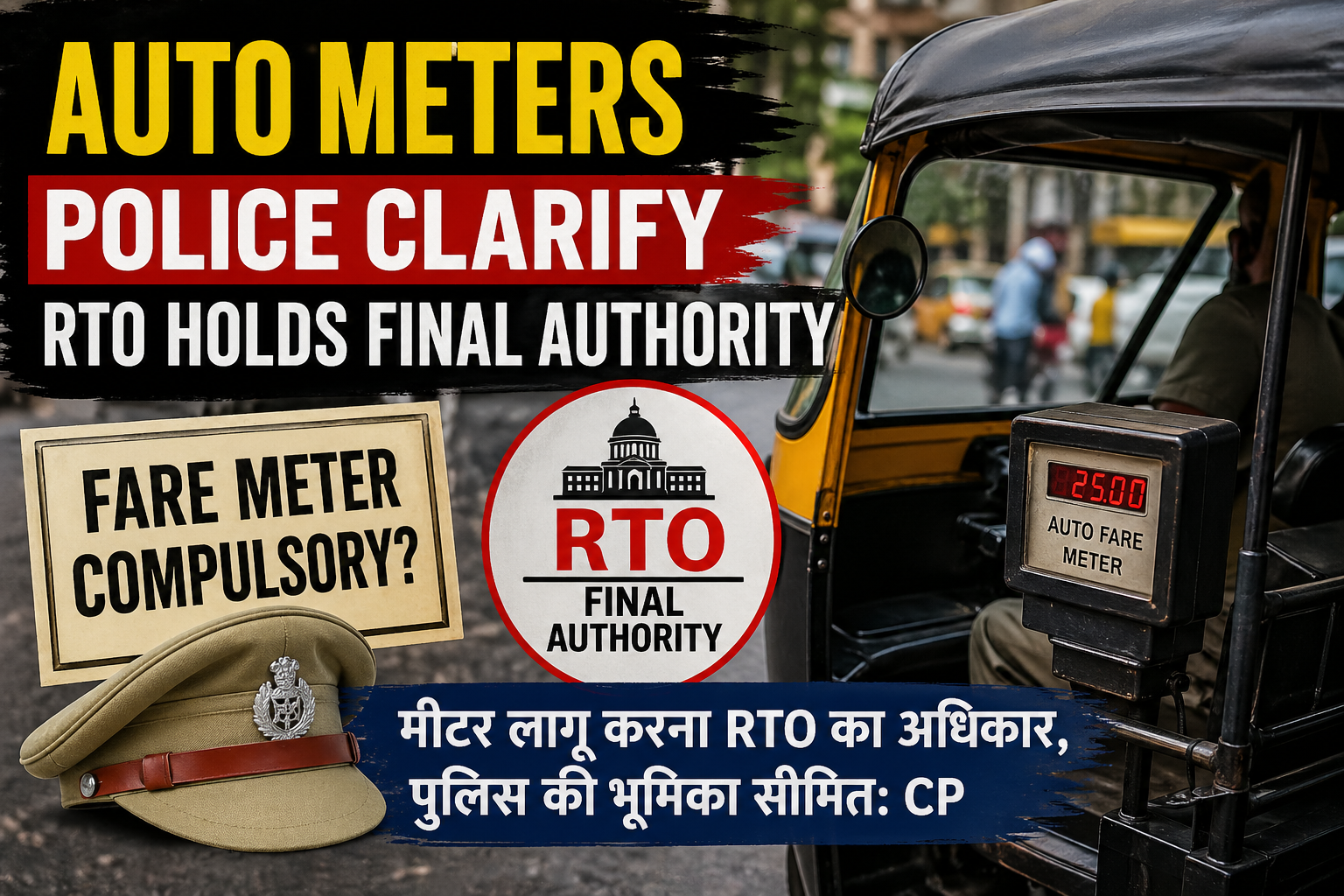 ऑटो मीटर विवाद: पुलिस ने स्पष्ट किया—अंतिम फैसला RTO का अधिकार