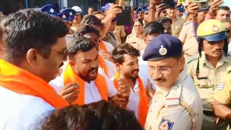 स्कूल-कॉलेजों में हिजाब की इजाज़त का विरोध; केसरिया शॉल बांटने निकले विधायक यतनाल पुलिस हिरासत में