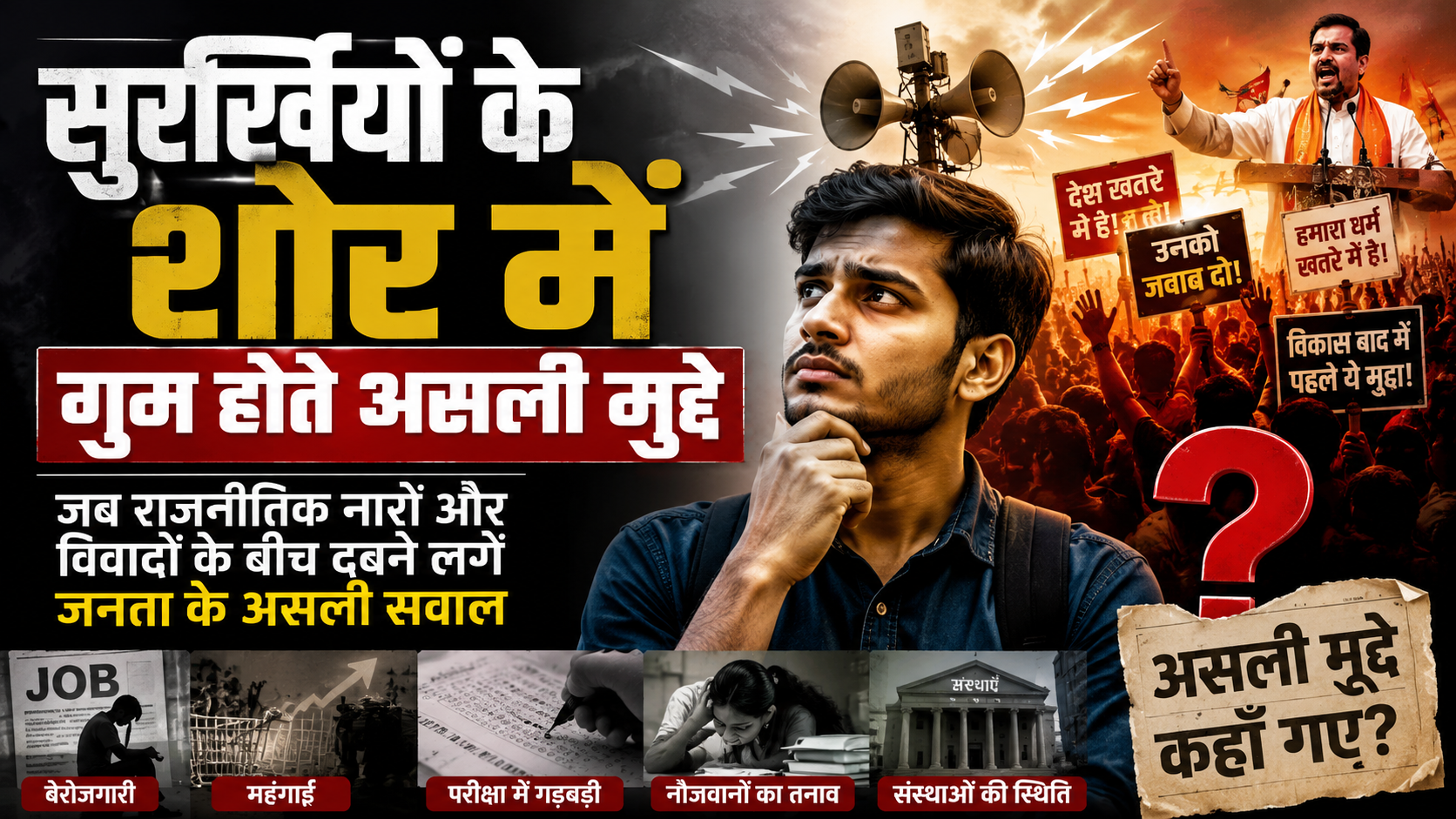 सुर्खियों के शोर में गुम होते असली मुद्दे