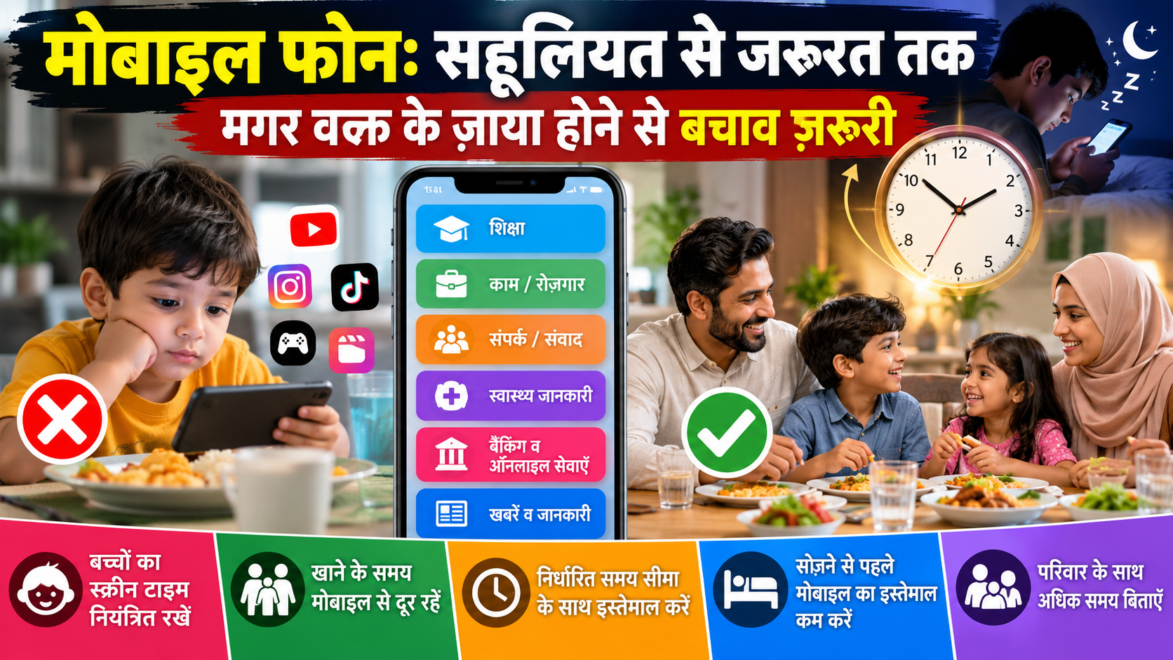 मोबाइल फोन: सहूलियत से जरूरत तक, मगर वक्त के ज़ाया होने से बचाव ज़रूरी