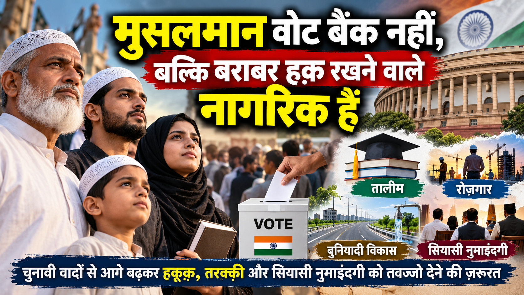 मुसलमान वोट बैंक नहीं, बल्कि बराबर हक़ रखने वाले नागरिक हैं